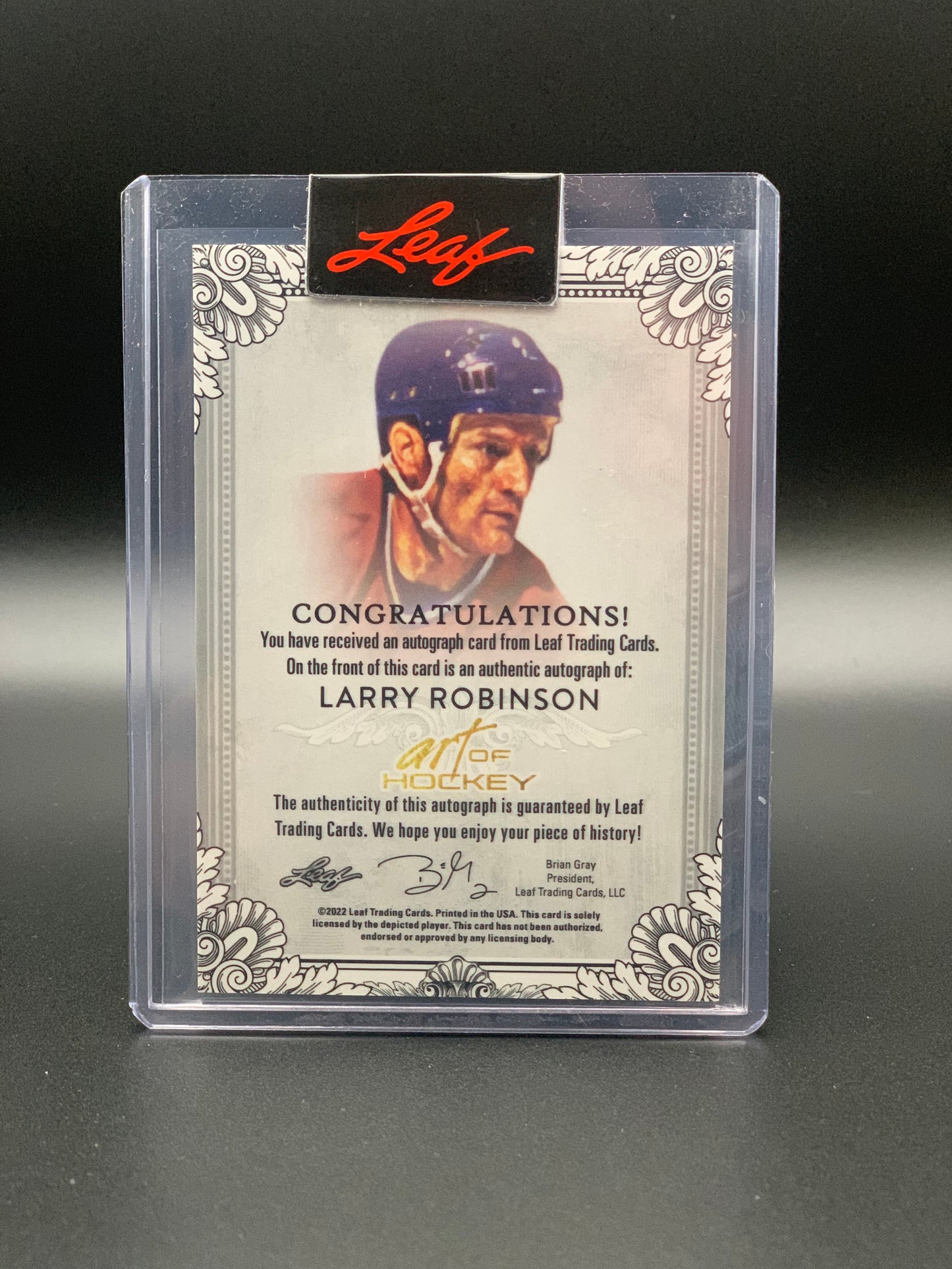 2022 Larry Robinson leaf Art of Hockey /40