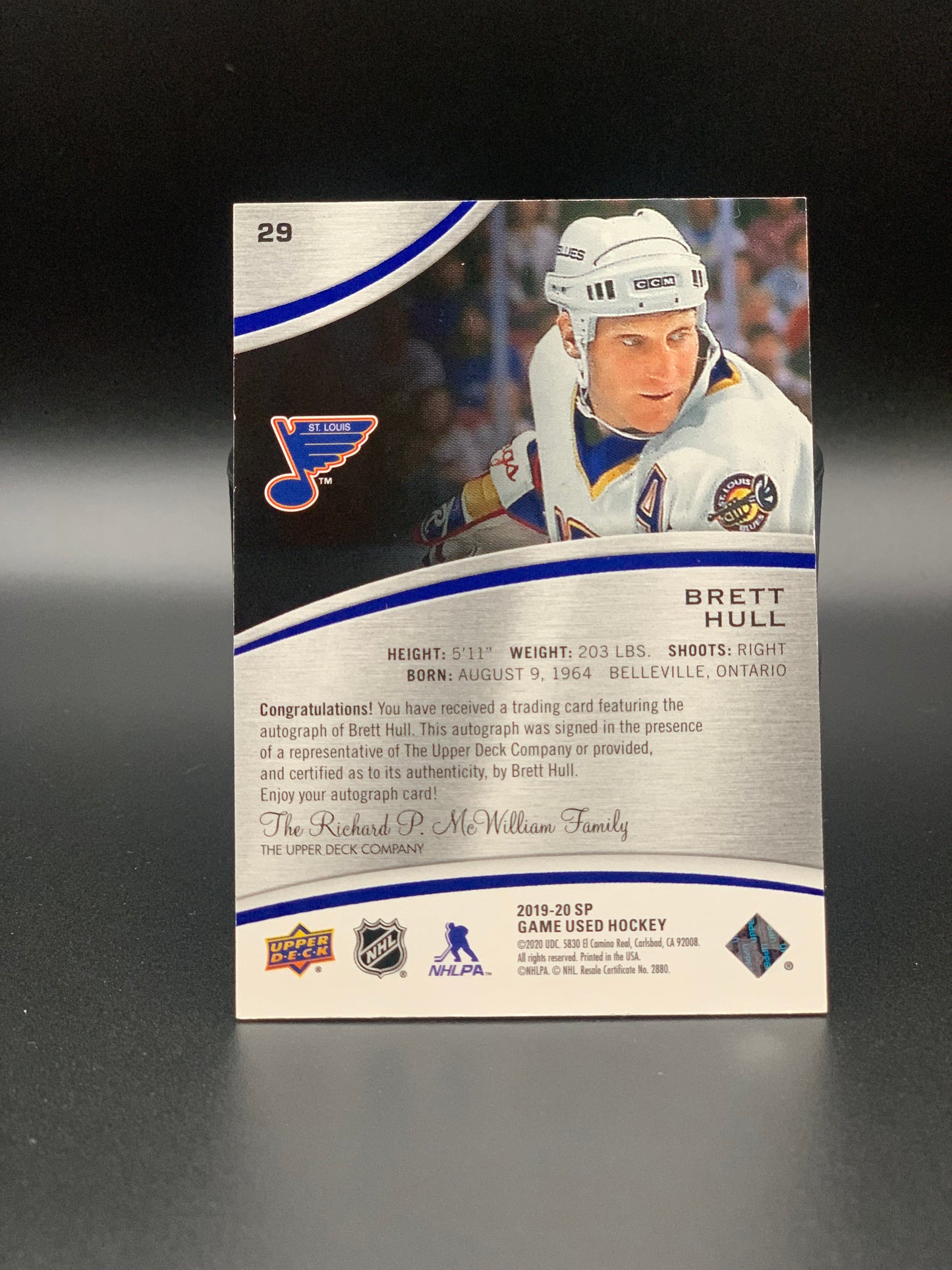 2020 Brett Hull Upper Deck Signature