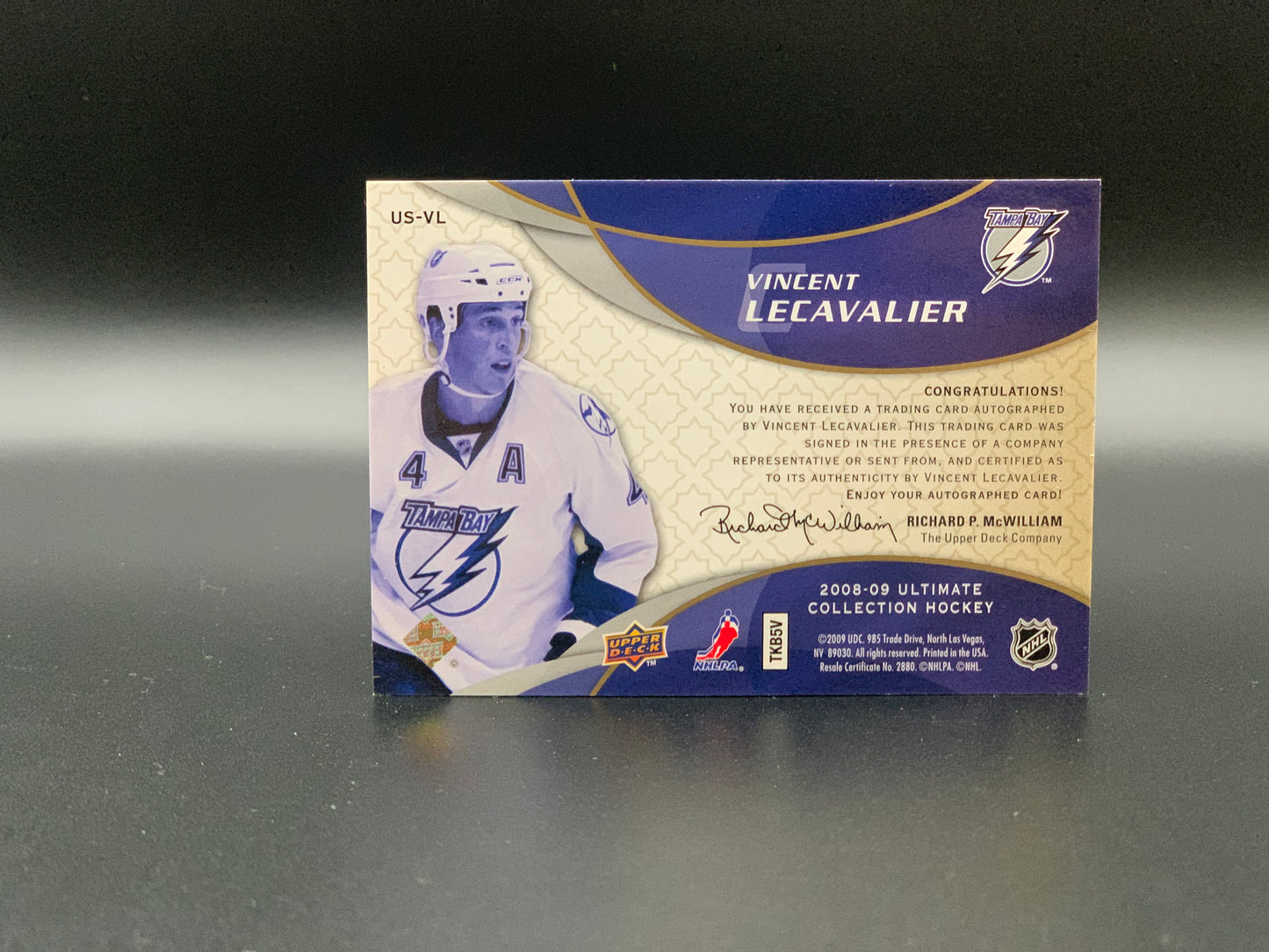 2008 Vincent Lecavalier UD Ultimate Collection Auto