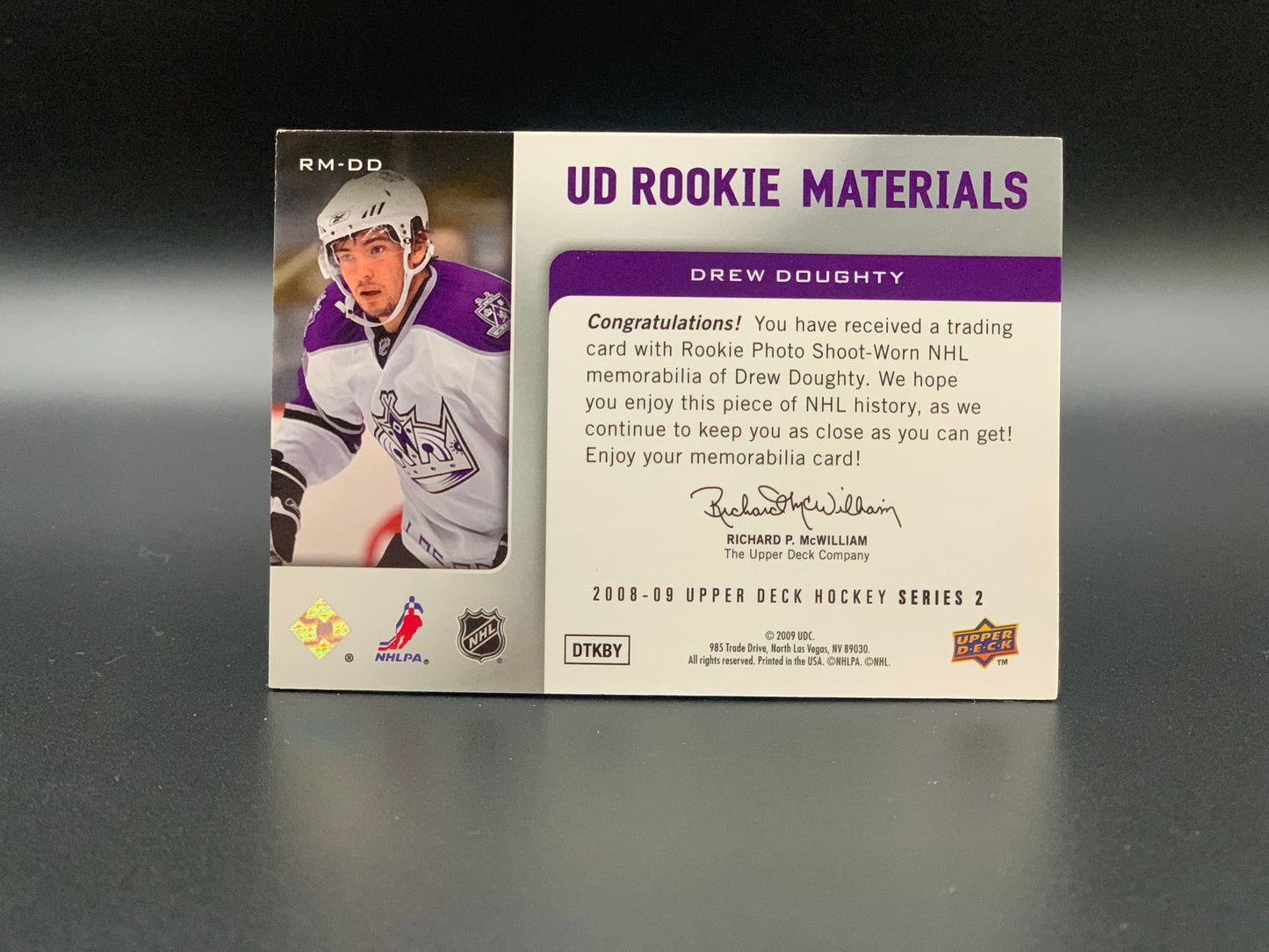 2008 Drew Doughty Upper Deck Rookie Materials