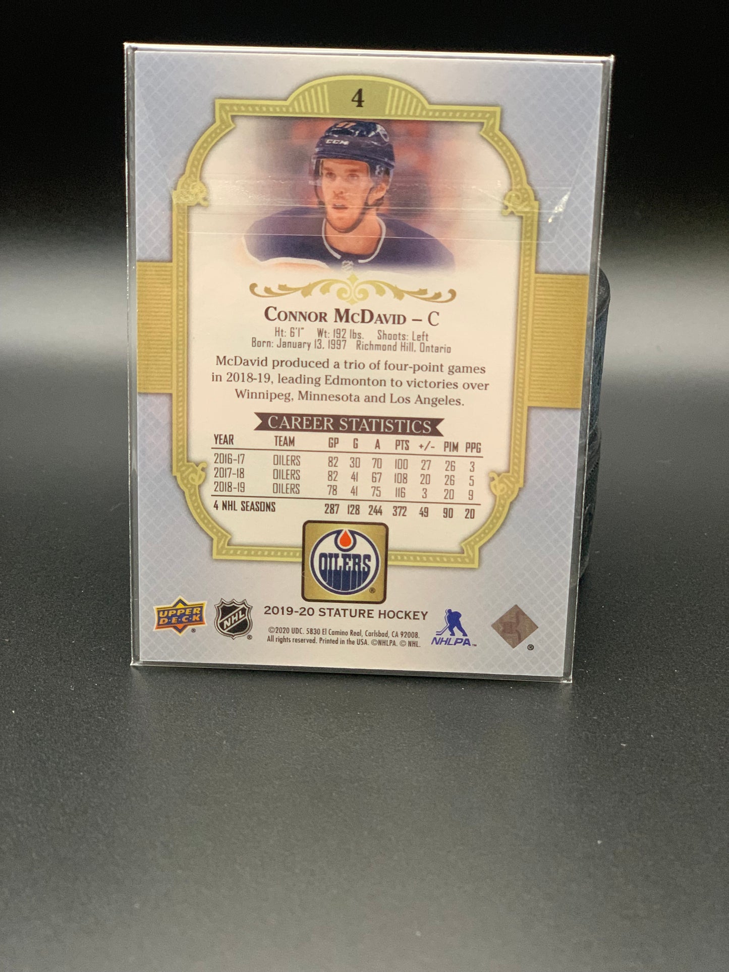 2019 Connor McDavid UD Stature /85