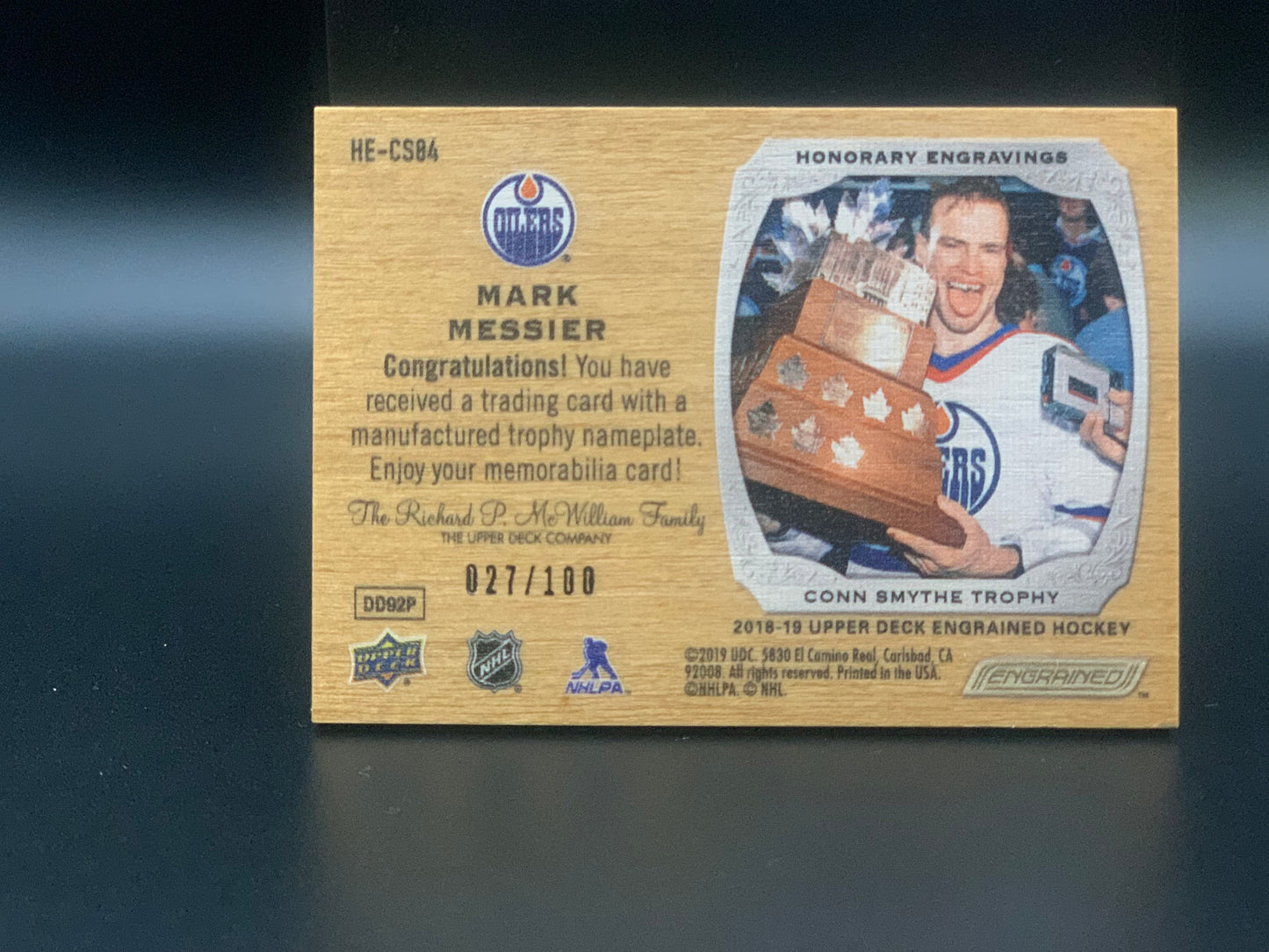 2018 Mark Messier Honorary Engravings /100